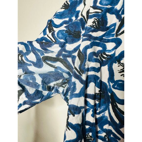 APIECE APART Blue White Floral Cotton Las Alturas Mini Dress Size Small - Picture 7 of 9